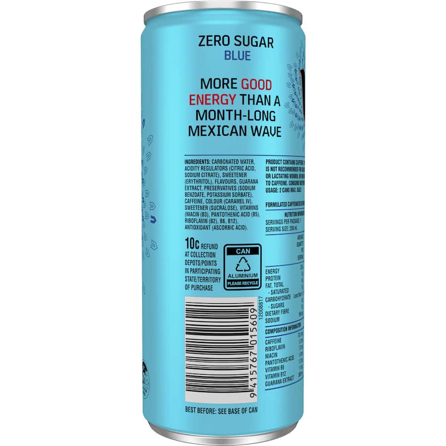 V Blue Energy Drink Sugar Free 250ml