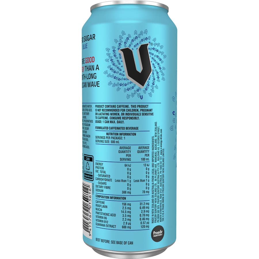 V Blue Energy Drink Sugar Free 500ml