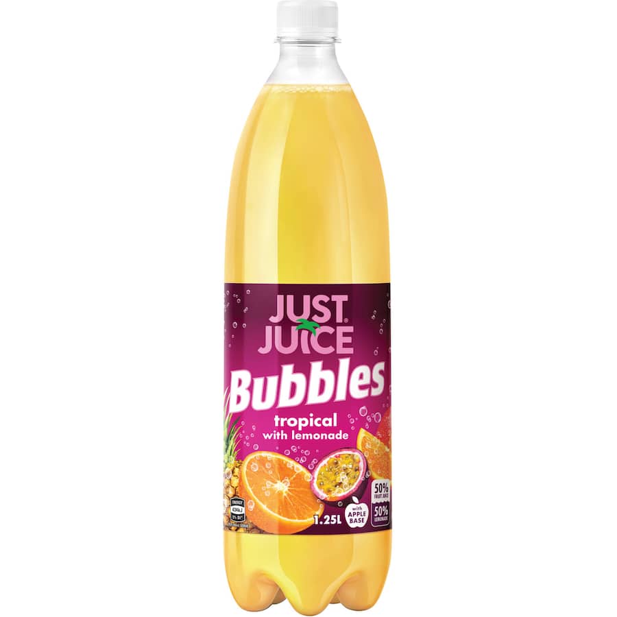 Just Juice Bubbles Soft Drink Tropical With Lemonade 1.5L