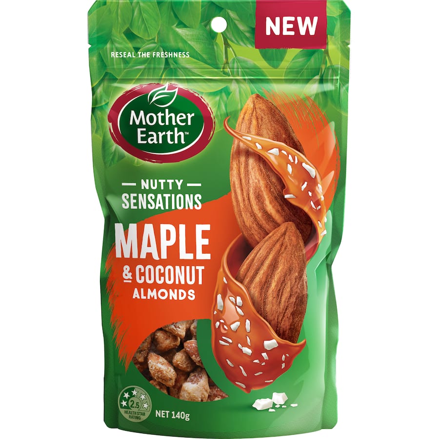 Mother Earth Almonds Nutty Sensation Maple Coconut 140g