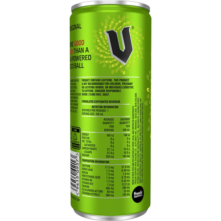 V Vitalise Energy Drink Guarana 250ml