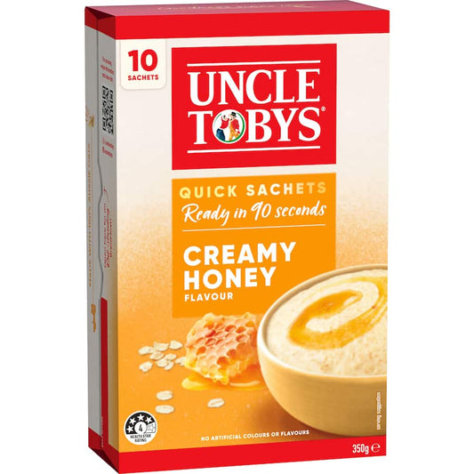 Uncle Tobys Oats Quick Sachets Creamy Honey 10 pack