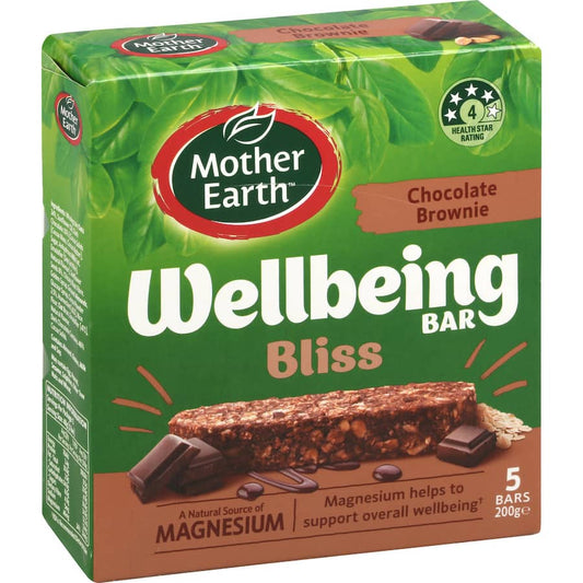 Mother Earth Wellbeing Muesli Bars Bliss Chocolate Brownie 5 pack