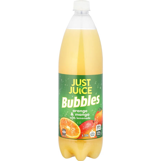 Just Juice Bubbles Soft Drink Orange & Mango With Lemonade 1.5L