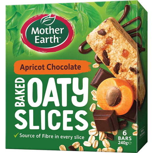 Mother Earth Oaty Slices Oat Bars Apricot Chocolate 6 pack