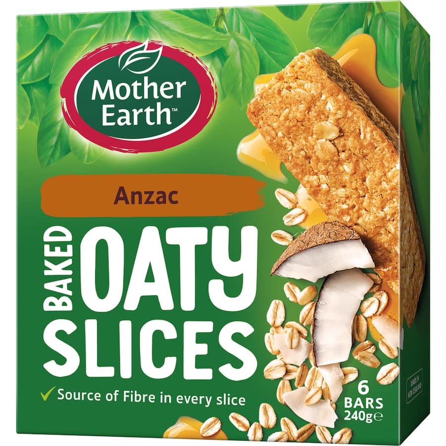 Mother Earth Oaty Slices Oat Bars Anzac 6 pack
