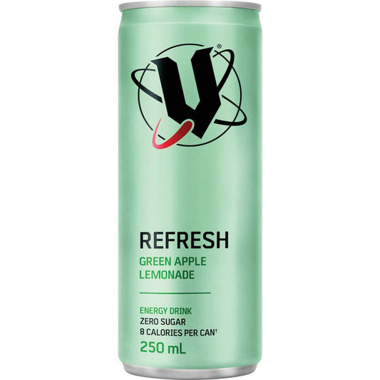 V Sugar Free Energy Drink Refresh Green Apple Lemonade 250ml
