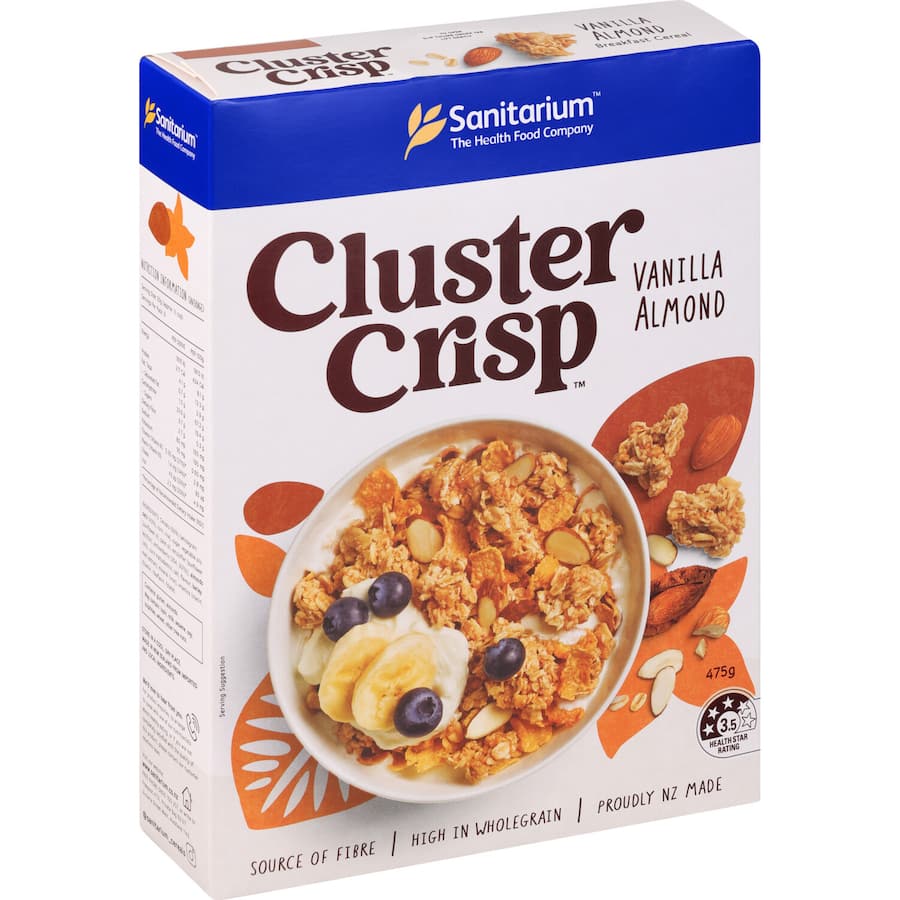Sanitarium Cluster Crisp Cereal Vanilla Almond 475g