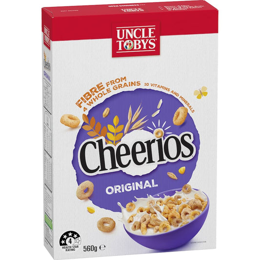 Uncle Tobys Cheerios Cereal Wholegrain 560g