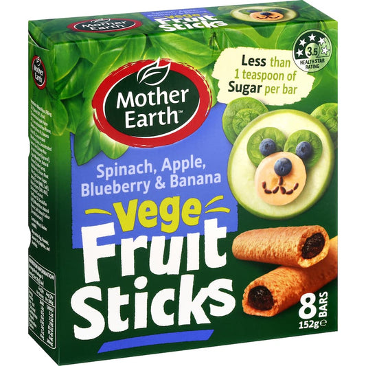 Mother Earth Fruit Sticks Spinach Banana Berry 8 pack