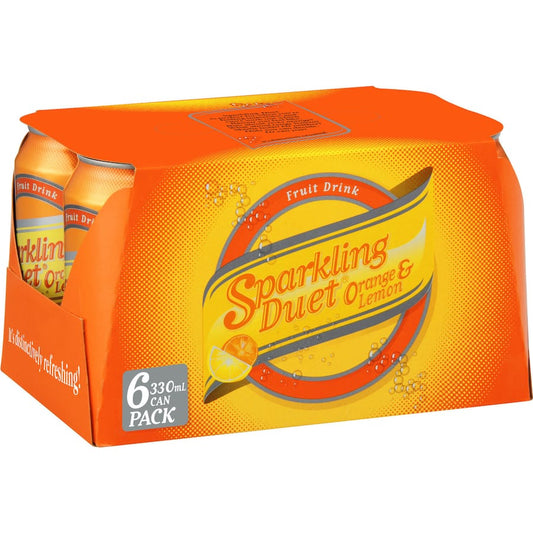 Sparkling Duet Soft Drink Orange Lemon 6 pack