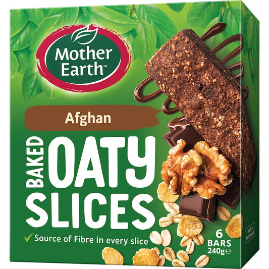 Mother Earth Oaty Slices Oat Bars Afghan 6 pack