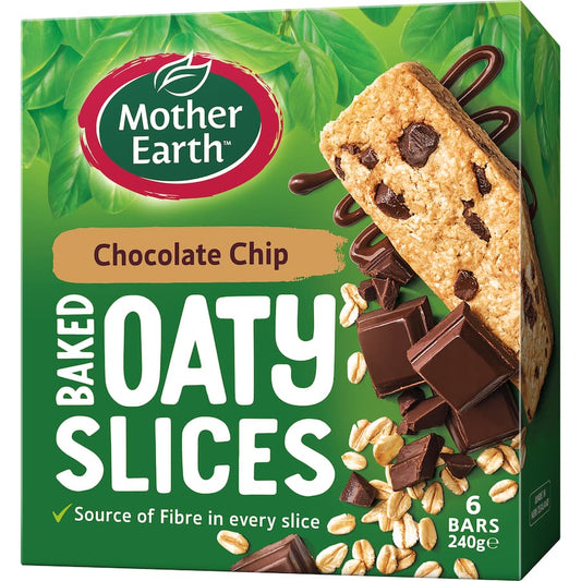 Mother Earth Oaty Slices Oat Bars Chocolate Chip 6 pack