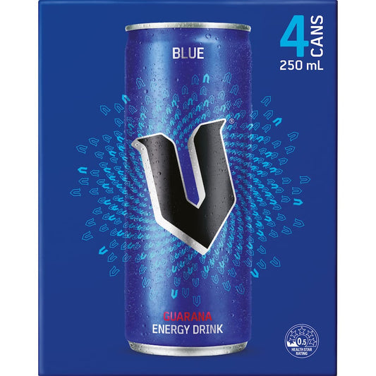 V Blue Energy Drink 250ml 4 pack