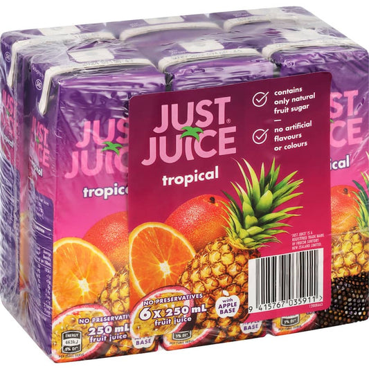 Just Juice Fruit Juice Tropical 250ml Each 6 pack