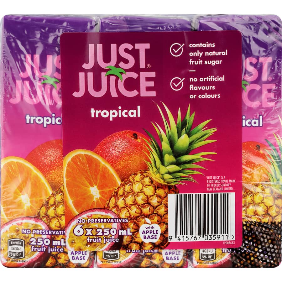 Just Juice Fruit Juice Tropical 250ml Each 6 pack