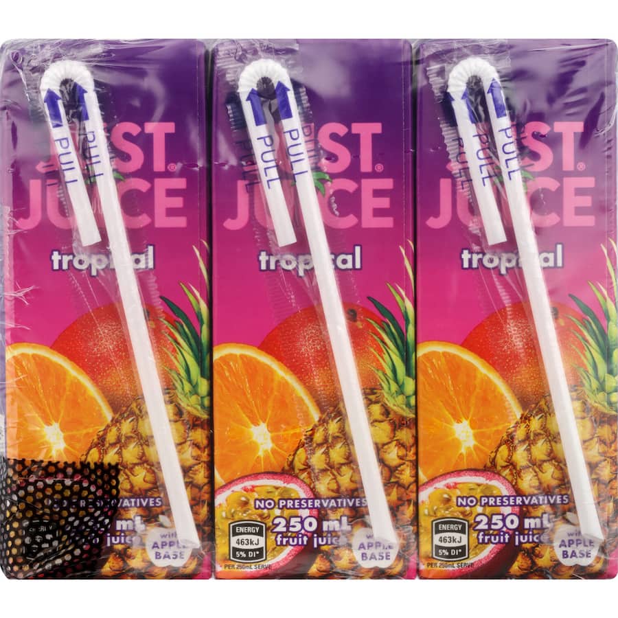 Just Juice Fruit Juice Tropical 250ml Each 6 pack