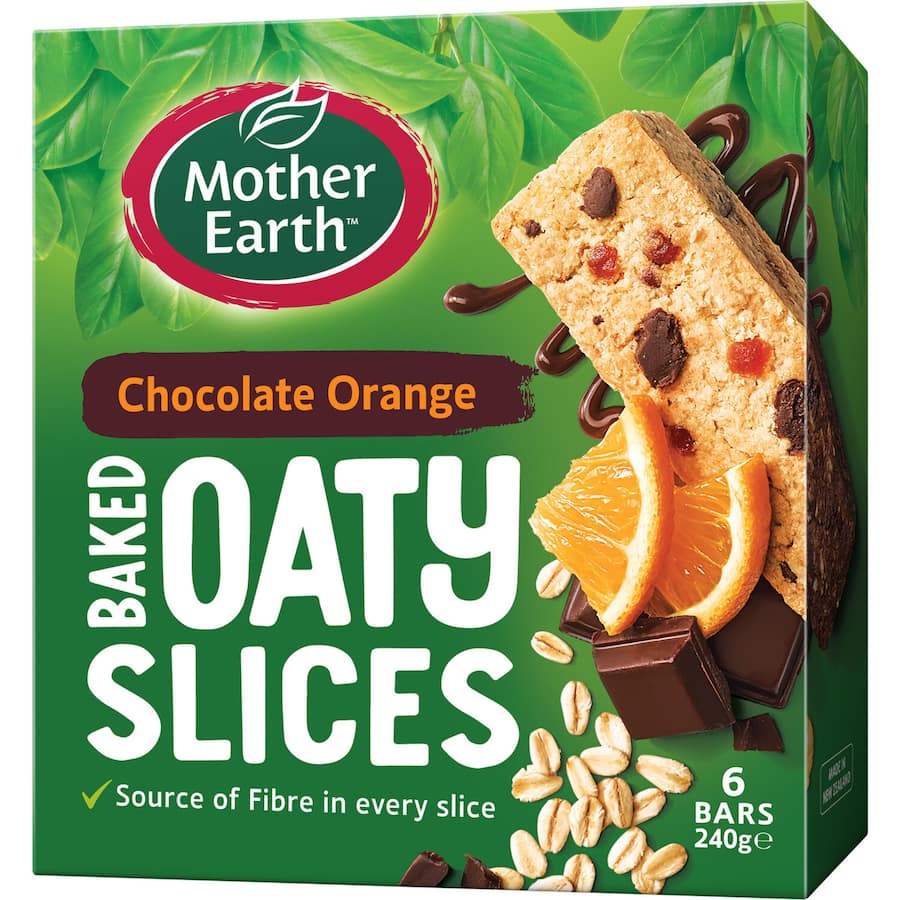 Mother Earth Oaty Slices Oat Bars Chocolate Orange 6 pack