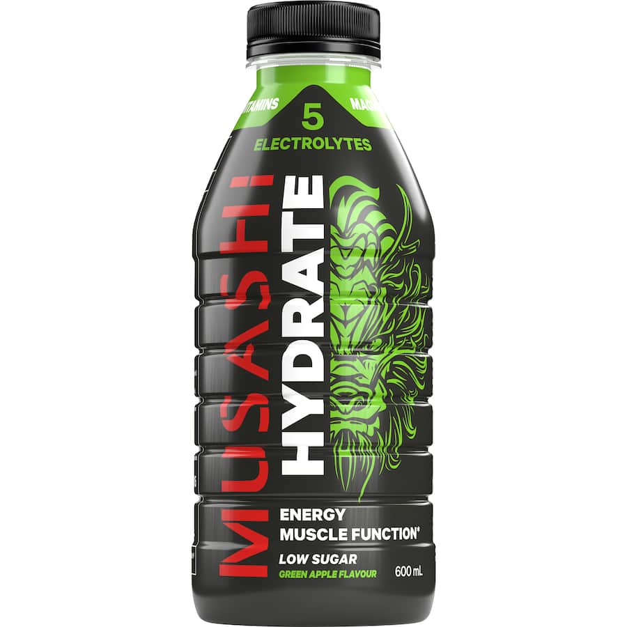 Musashi Hydration Drink Green Apple 600ml