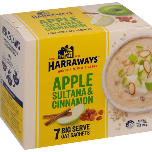 Harraways Oats Apple Sultana Cinnamon 7 pack
